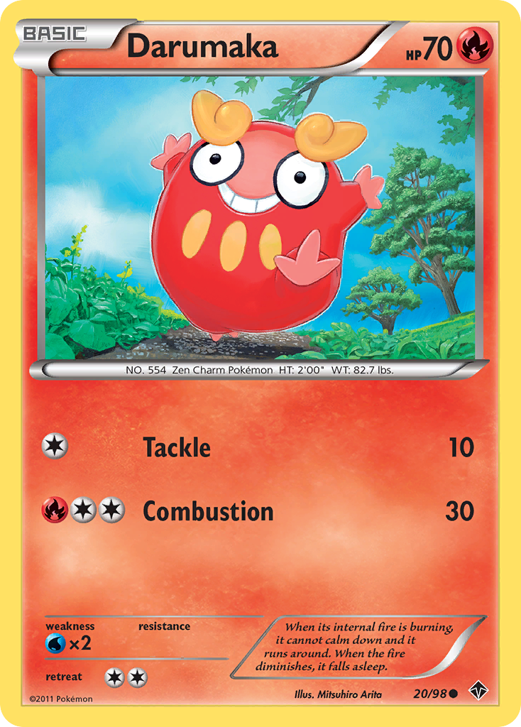 Darumaka 20/98 Pokémon Emerging Powers (2011) English card — catalogue reference