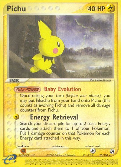 Pichu 20/100 — Pokémon EX Sandstorm