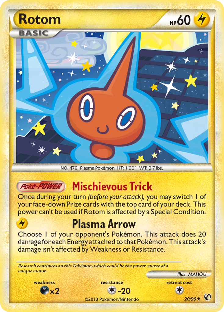 Rotom 20/90 Pokémon Undaunted (2010) English card — catalogue reference