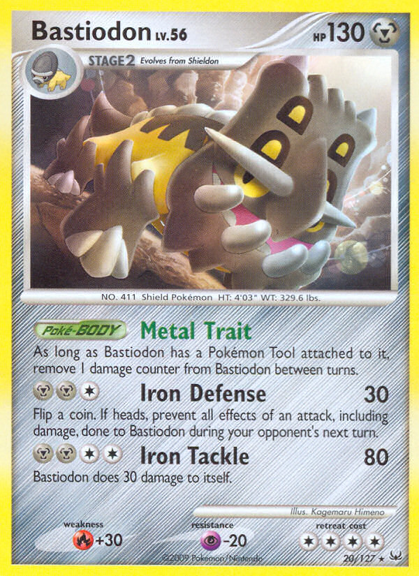 Bastiodon 20/127 Pokémon Platinum (2009) English card — catalogue reference