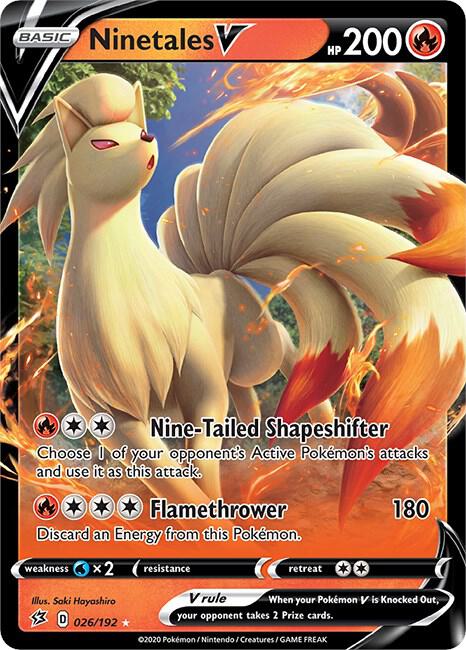 Ninetales V Ultra Rare SWSH02: Rebel Clash 026/192 NM (Back)