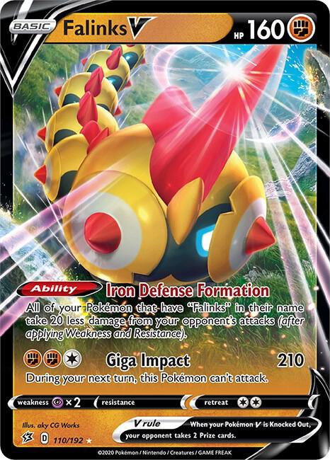 Falinks V Ultra Rare SWSH02: Rebel Clash 110/192 MP (Back)