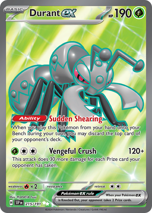 Pokemon Durant ex Surging Sparks 215/191