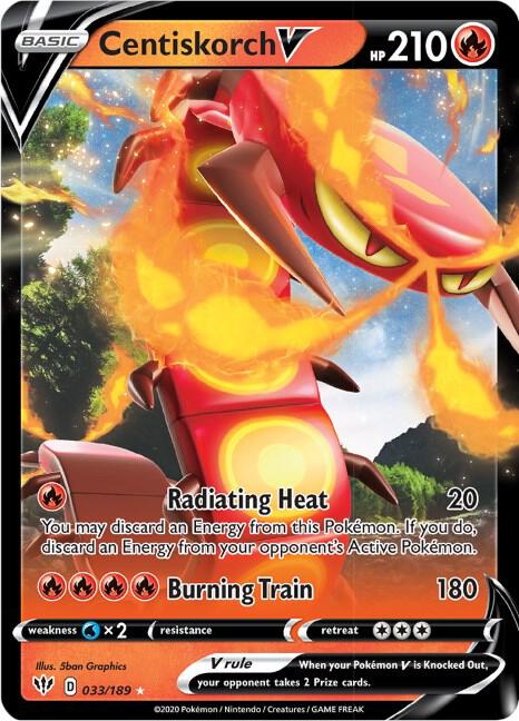 Centiskorch V Ultra Rare SWSH03: Darkness Ablaze 033/189 NM (Back)