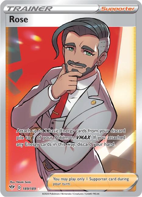 Rose (Full Art) Ultra Rare SWSH03: Darkness Ablaze 189/189 MP (Back)