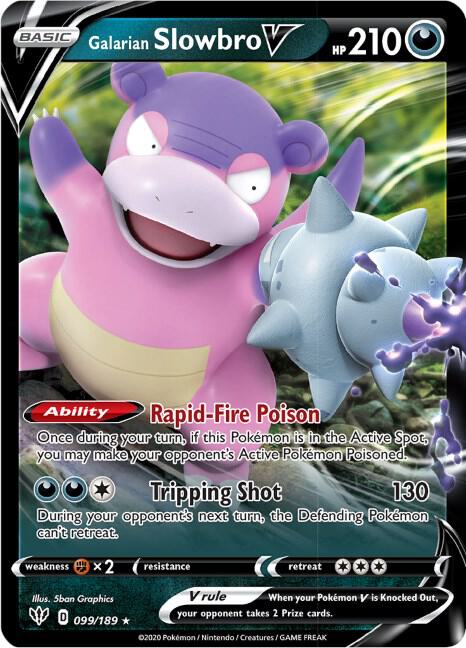 Galarian Slowbro V Ultra Rare SWSH03: Darkness Ablaze 099/189 NM (Back)