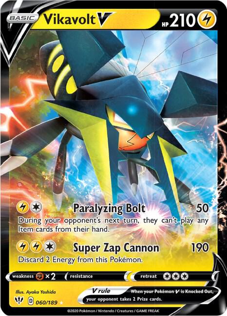 Vikavolt V Ultra Rare SWSH03: Darkness Ablaze 060/189 NM (Back)