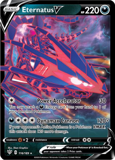 Eternatus V Ultra Rare SWSH03: Darkness Ablaze 116/189 NM (Back)