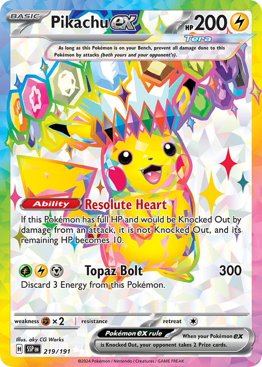 Pokemon Pikachu ex Surging Sparks 219/191