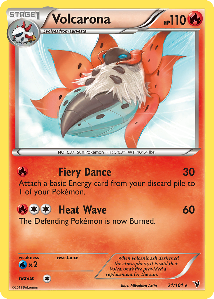 Volcarona 21/101 Pokémon Noble Victories (2011) English card — catalogue reference