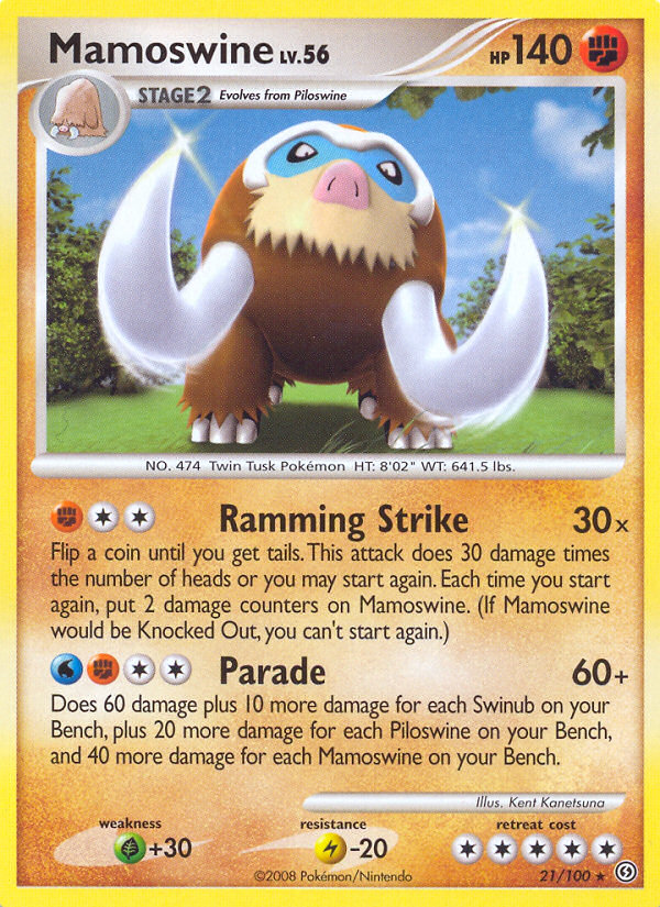 Mamoswine 21/100 Pokémon Stormfront (2008) English card — catalogue reference