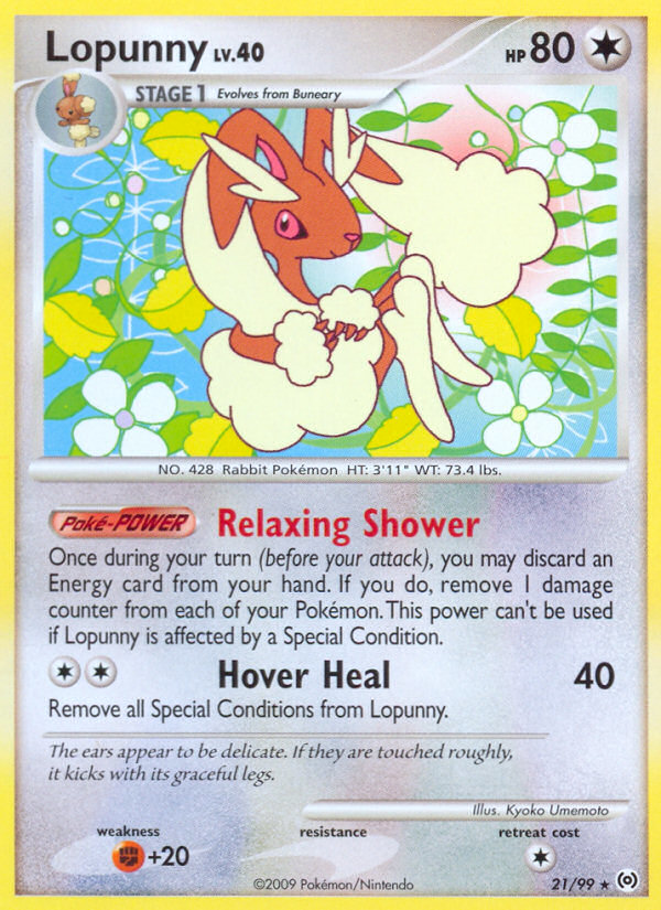 Lopunny 21/99 Pokémon Arceus (2009) English card — catalogue reference
