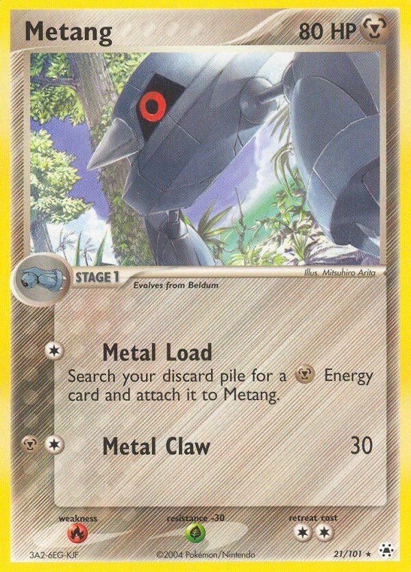 Metang 21/101 Pokémon EX Hidden Legends 2004 card