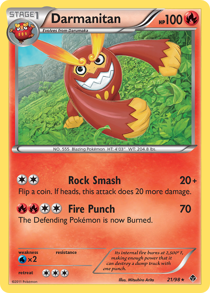 Darmanitan 21/98 Pokémon Emerging Powers (2011) English card — catalogue reference