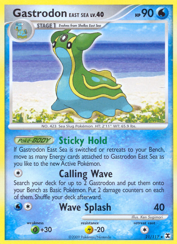 Gastrodon East Sea 21/111 Pokémon Rising Rivals (2009) English card — catalogue reference