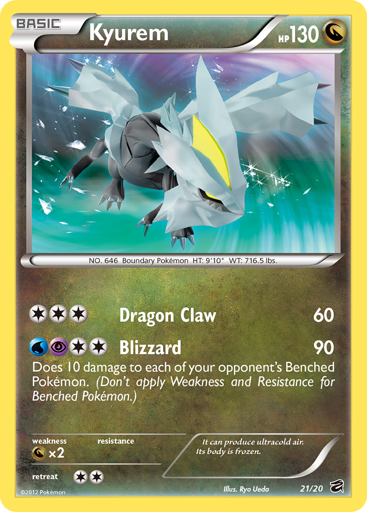 Kyurem 21/20 Pokémon Dragon Vault (2012) English card — catalogue reference