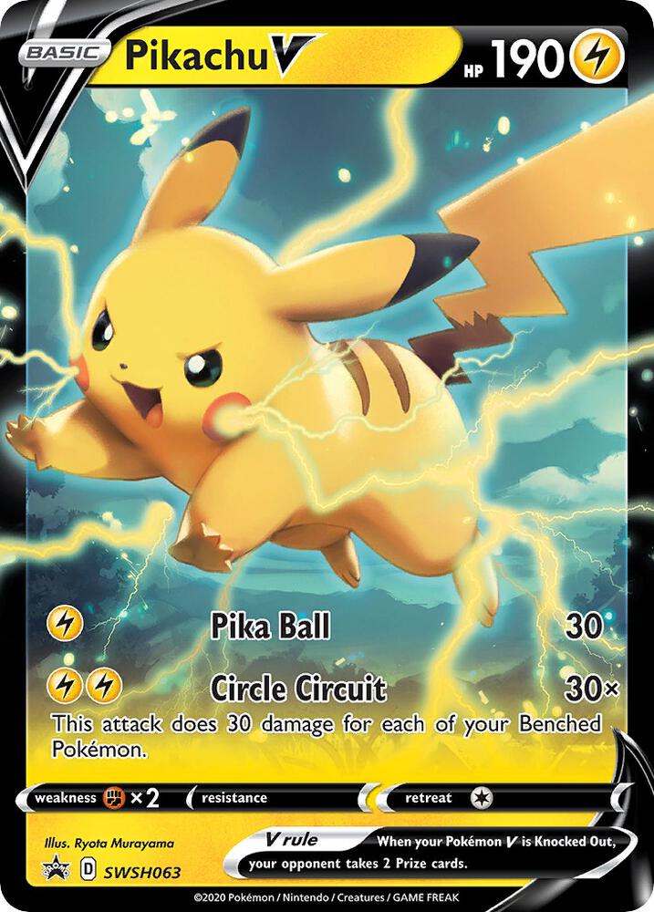 Pikachu V Promo SWSH: Sword & Shield Promo Cards SWSH063 NM (Back)