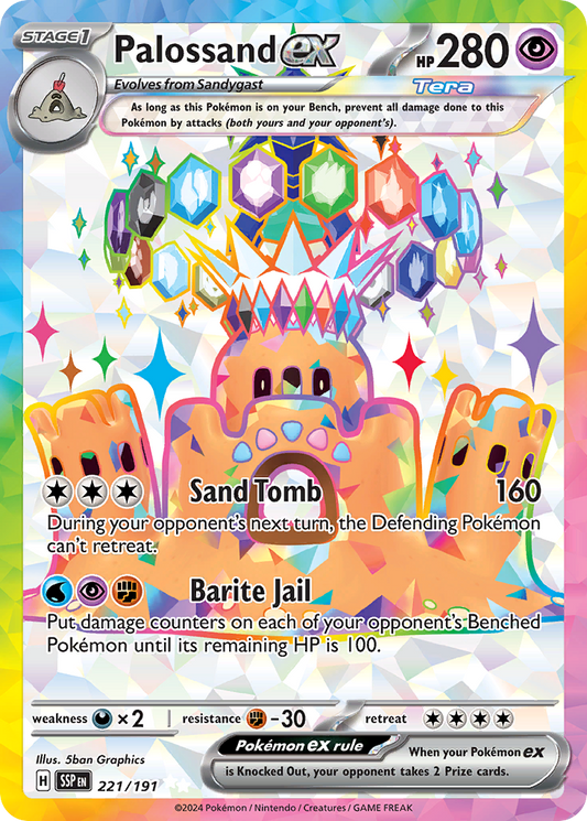 Pokemon Palossand ex Surging Sparks 221/191