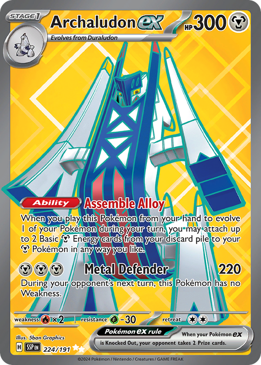 Pokemon Archaludon ex Surging Sparks 224/191