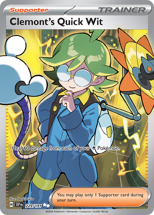 Pokemon Clemont's Quick Wit Surging Sparks 229/191