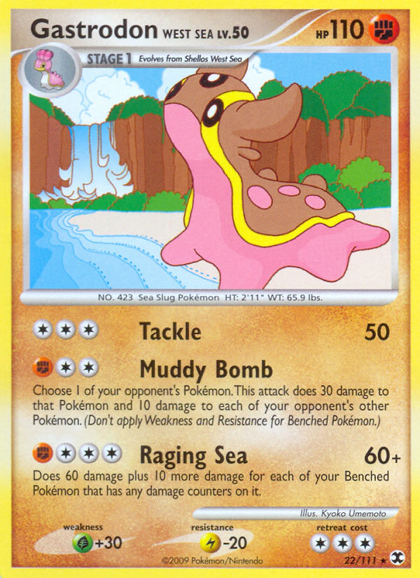 Gastrodon West Sea 22/111 Pokémon Rising Rivals (2009) English card — catalogue reference