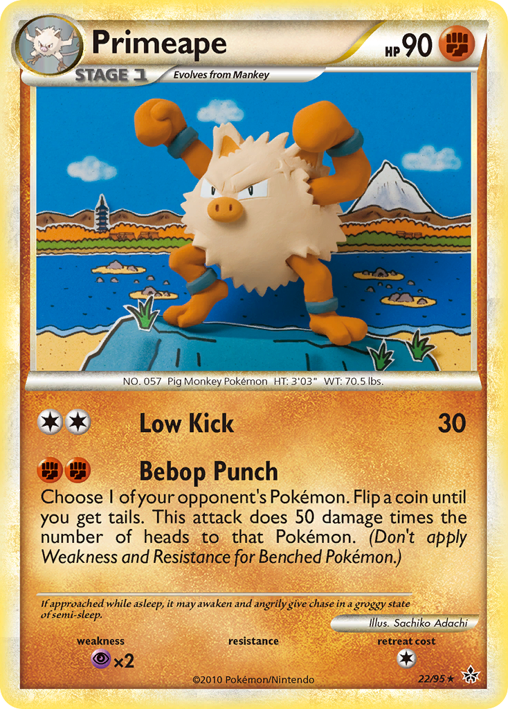 Primeape 22/95 Pokémon Unleashed (2010) English card — catalogue reference