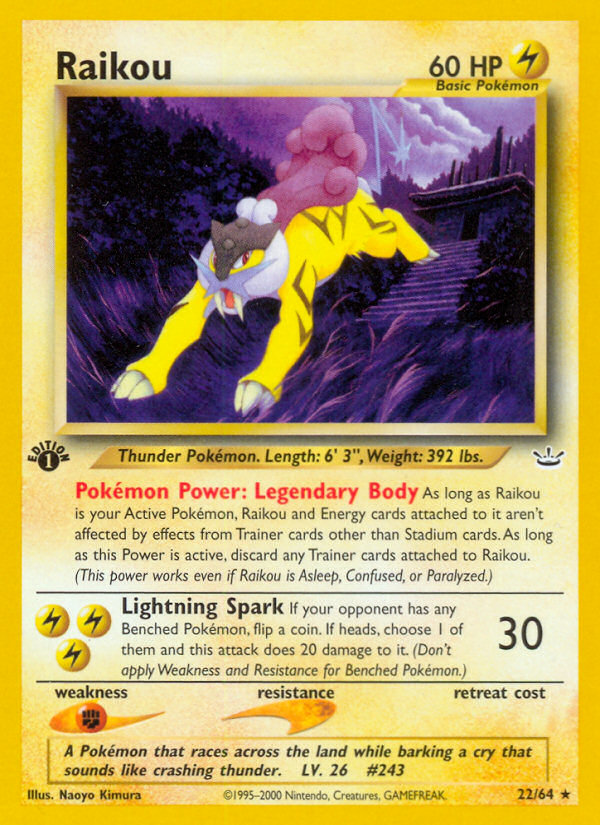 Raikou 22/64 — Pokémon Neo Revelation