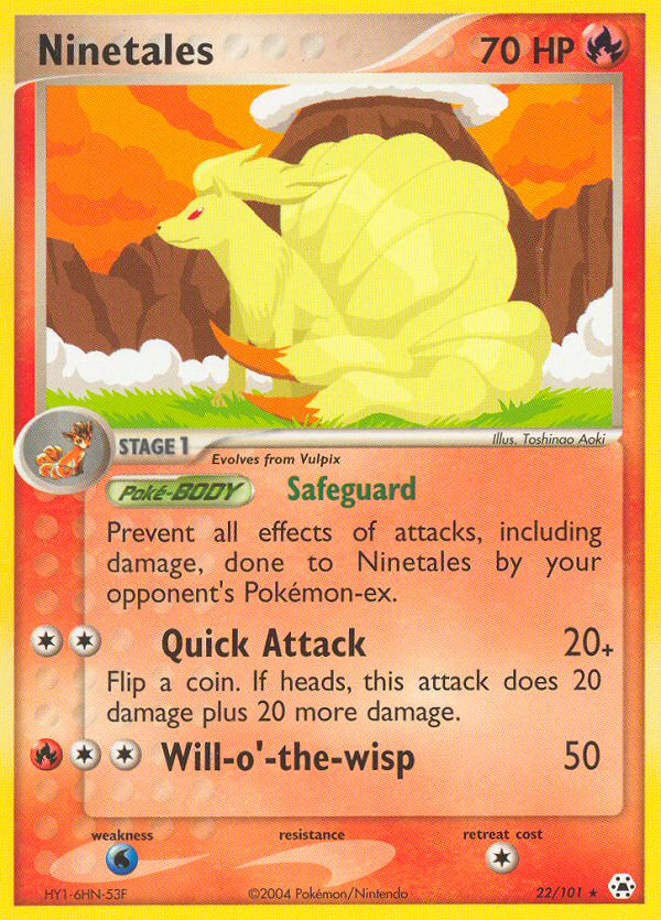 Ninetales 22/101 Pokémon EX Hidden Legends 2004 card