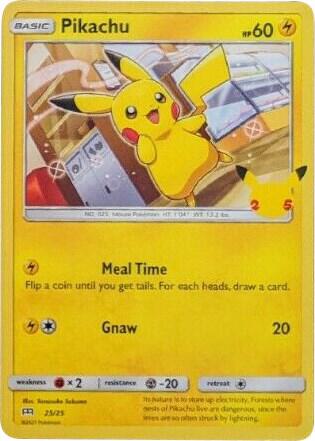 Pikachu - 25/25 Promo McDonald's 25th Anniversary Promos 025/025 MP (Back)