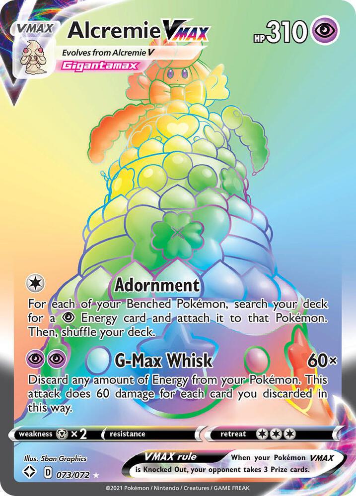 Alcremie VMAX (Secret) Secret Rare Shining Fates 073/072 MP (Back)