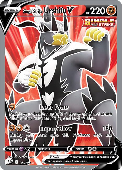 Single Strike Urshifu V (Full Art) Ultra Rare SWSH05: Battle Styles 150/163 NM (Back)
