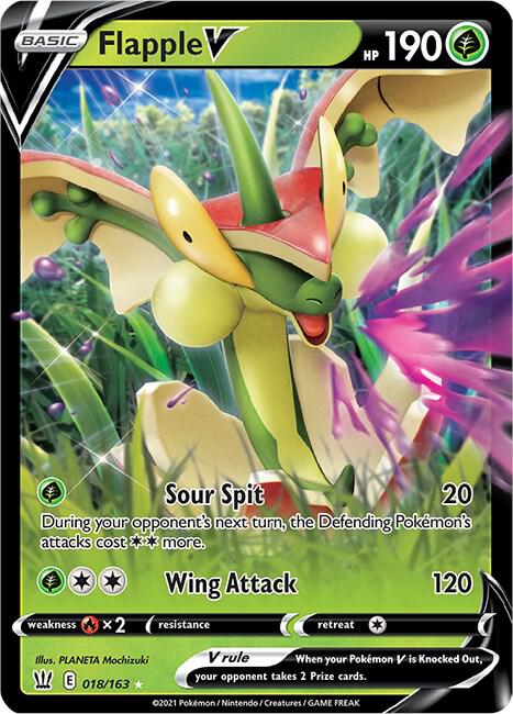 Flapple V Ultra Rare SWSH05: Battle Styles 018/163 NM (Back)