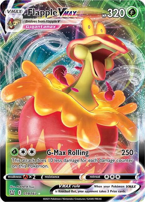 Flapple VMAX Ultra Rare SWSH05: Battle Styles 019/163 NM (Back)