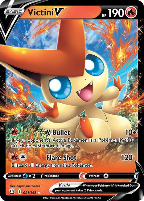 Victini V Ultra Rare SWSH05: Battle Styles 021/163 NM (Back)