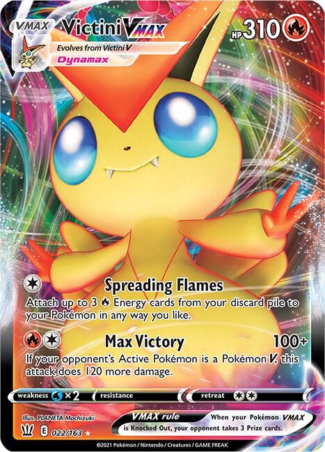 Victini VMAX Ultra Rare SWSH05: Battle Styles 022/163 NM (Back)