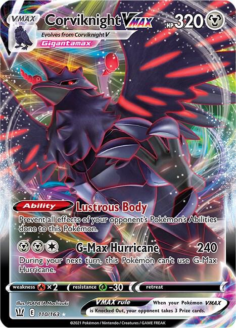 Corviknight VMAX Ultra Rare SWSH05: Battle Styles 110/163 NM (Back)