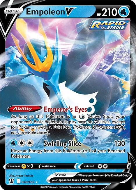 Empoleon V Ultra Rare SWSH05: Battle Styles 040/163 NM (Back)