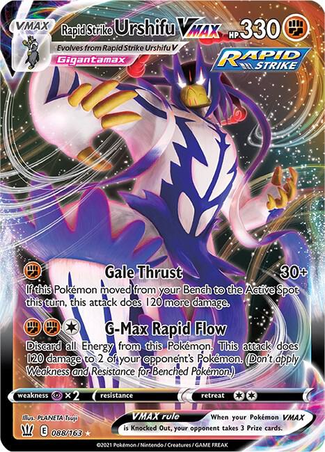 Rapid Strike Urshifu VMAX Ultra Rare SWSH05: Battle Styles 088/163 NM (Back)