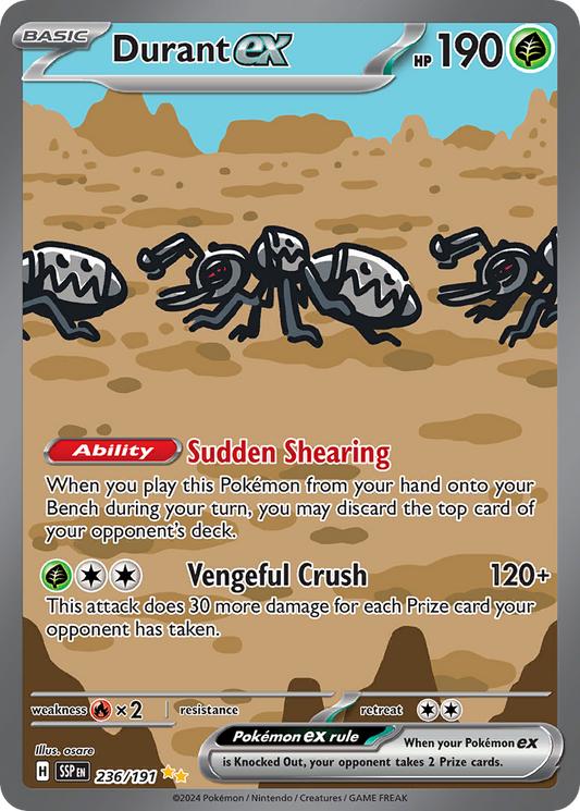 Pokemon Durant ex Surging Sparks 236/191