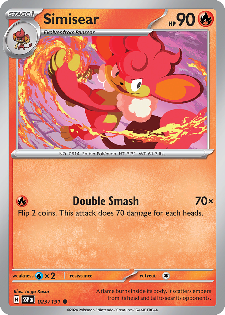 Pokemon Simisear Surging Sparks 023/191