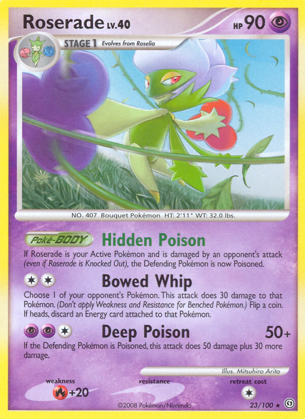 Roserade 23/100 Pokémon Stormfront (2008) English card — catalogue reference