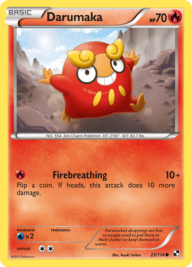 Darumaka 23/114 Pokémon Black & White (2011) English card — catalogue reference