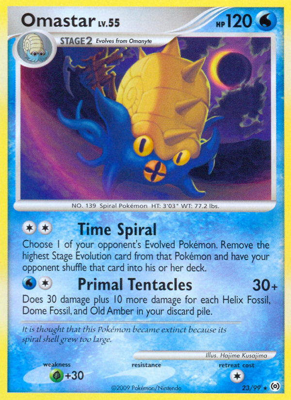 Omastar 23/99 Pokémon Arceus (2009) English card — catalogue reference