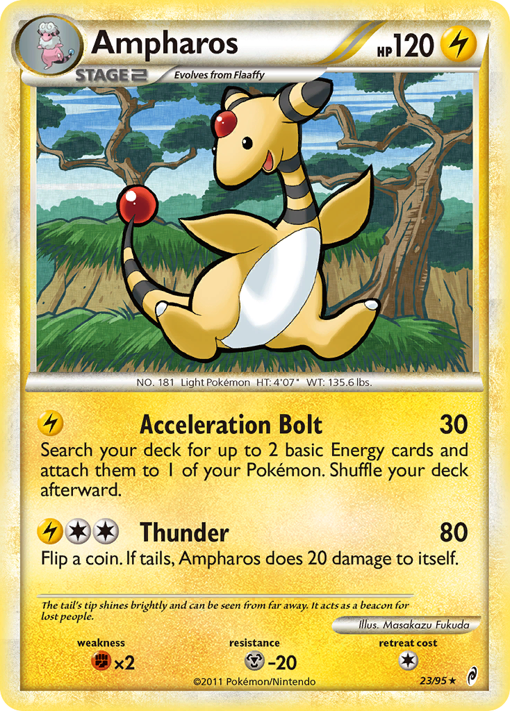 Ampharos 23/95 Pokémon Call of Legends (2011) English card — catalogue reference