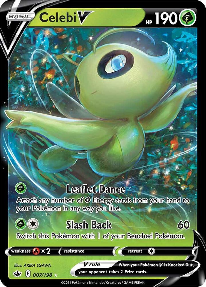Celebi V Ultra Rare SWSH06: Chilling Reign 007/198 MP (Back)