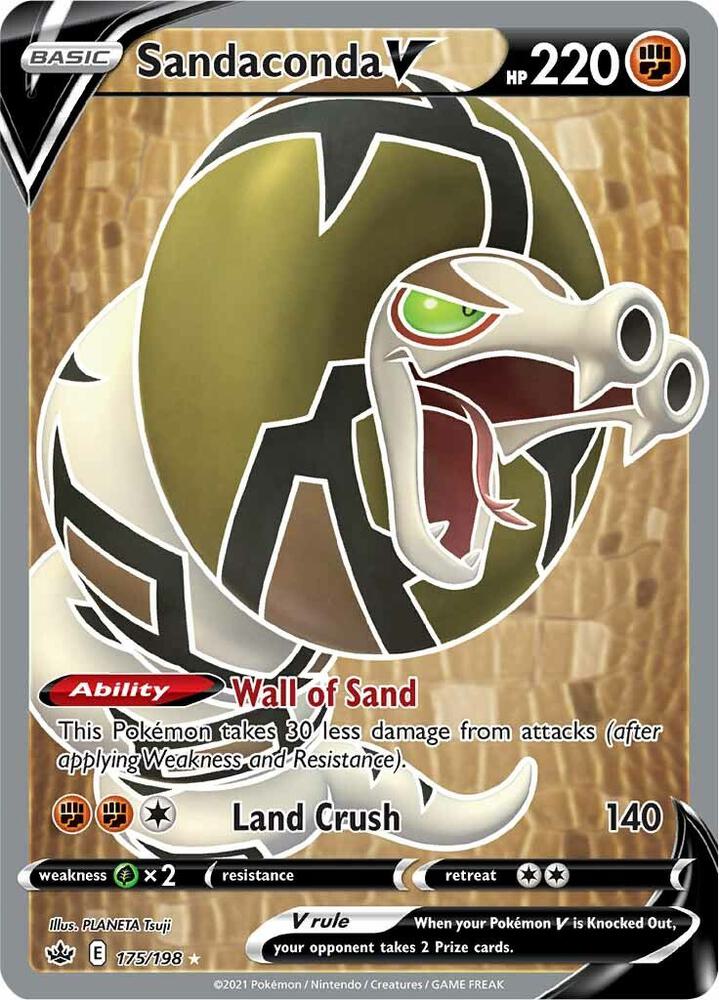 Sandaconda V (Full Art) Ultra Rare SWSH06: Chilling Reign 175/198 NM (Back)