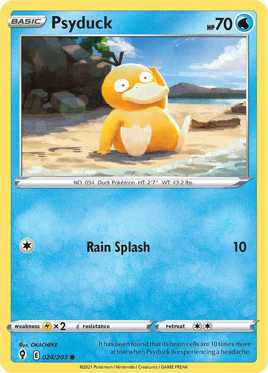 Psyduck Common SWSH07: Evolving Skies 024/203 NM (Back)