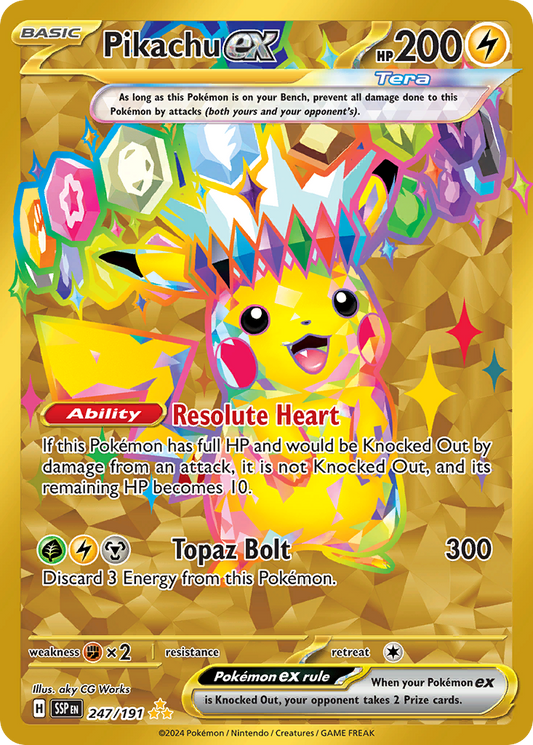 Pokemon Pikachu ex Surging Sparks 247/191