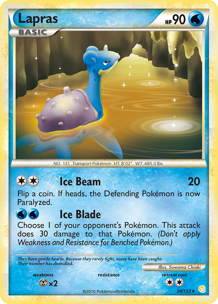 Lapras 24/123 Pokémon HeartGold & SoulSilver (2010) English card — catalogue reference