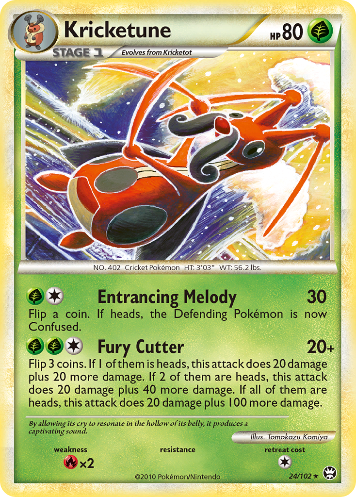 Kricketune 24/102 Pokémon Triumphant (2010) English card — catalogue reference